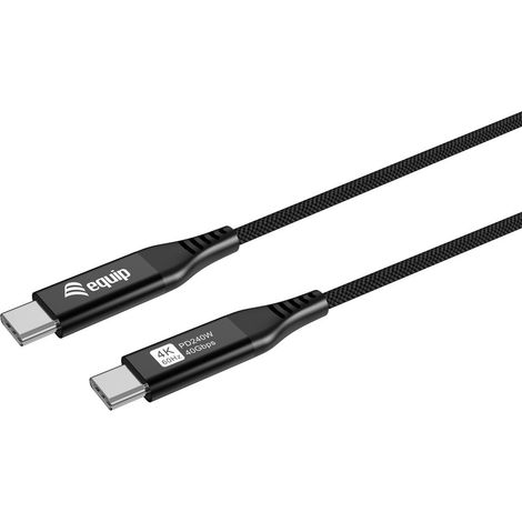 Equip Kabel USB-C4.0-C Slim PD240W St/St 1.20m schwarz (128389)