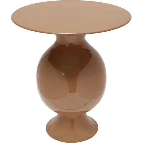 Beistelltisch rund aus Metall lackiert sandbeige 46 cm (1/5)