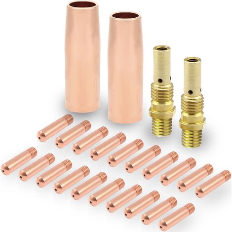 Buse à gaz Tube de Contact (0,9 mm, 0,035") Diffuseur Porte-buse pour MIG MAG Chalumeau de soudage Pièces de Rechange Buse Conique 145.0080 pour 24KD MB24 Consommables Jeu d'accessoires (1/5)