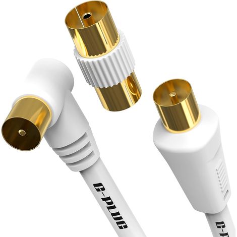 15m Câble Antenne TV Mâle-Mâle, Câble Coaxial pour TV et TNT (1/5)