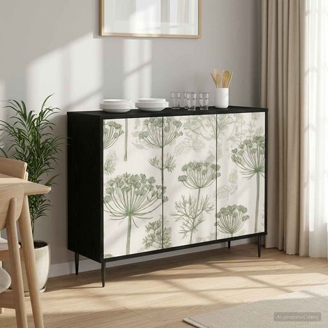 vidaXL Sideboard GOTHA Black Oak 102 x 33 x 76 cm Engineered Wood (1/5)