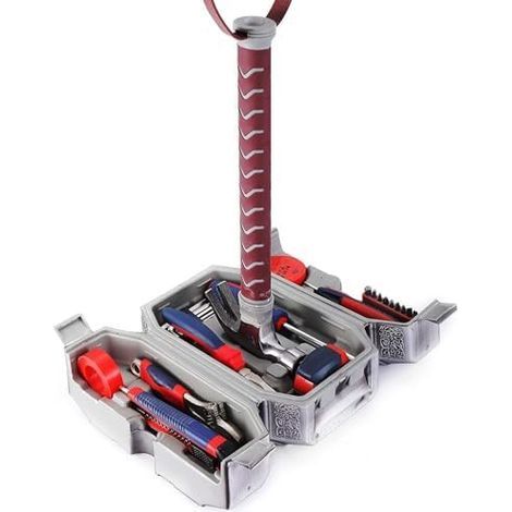 Boîte à outils marteau - Ensemble d'outils 28 pièces fabriqué en métal véritable pour bricolage et réparation automobile Cadeaux parfaits hommes par (1/5)