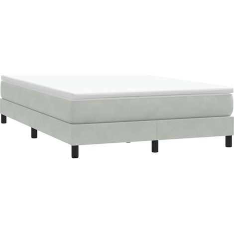 Boxspringbett ohne Matratze Hellgrau 160x210 cm Samt