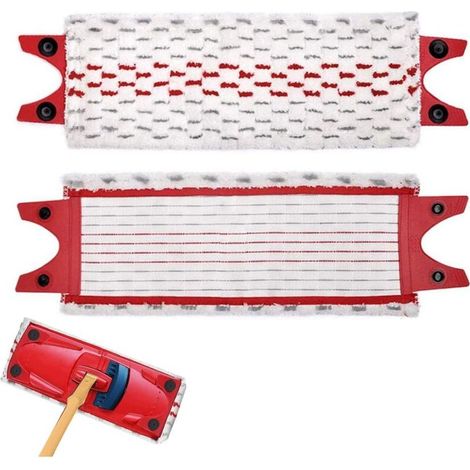 Lot de 2 têtes de balai à franges de rechange, compatibles avec 1 à 2 serpillères, lavables et réutilisables (1/5)