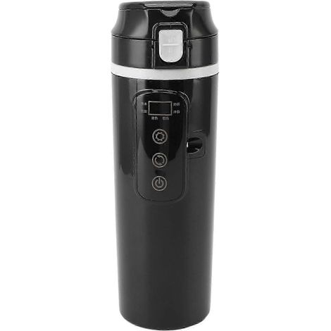 Bouilloire électrique portable de 500 ml pour voitures et camions, compatible avec les véhicules 12 V et 24 V, comprenant un couvercle étanche, une doublure intérieure en acier inoxydable et un design (1/5)
