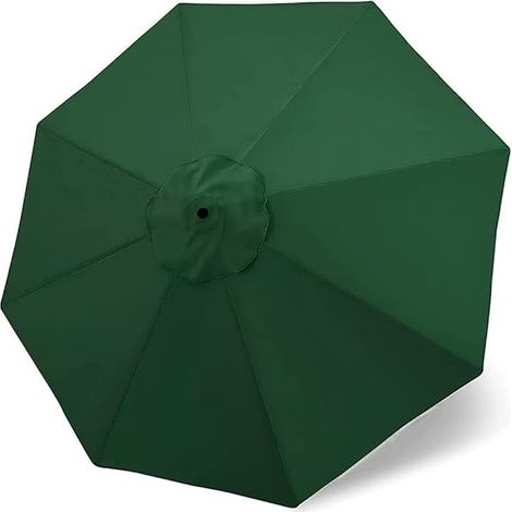 Housse de parasol en polyester Protection UV 3 mètres 8 nervures Housse de parasol d'extérieur vert foncé (1/5)