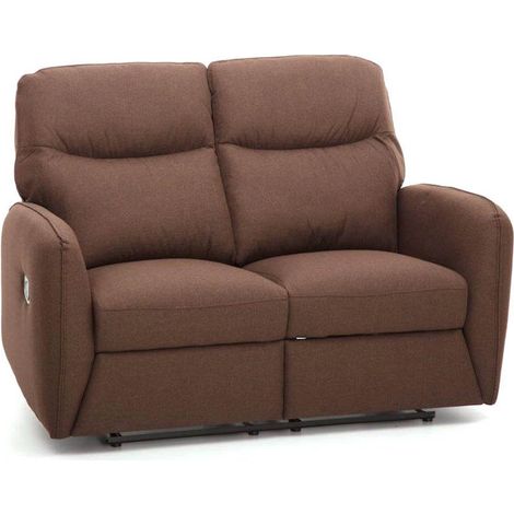Divano Recliner 2 posti Struttura in legno mod. Kube colore marrone 142x52xH100 (1/3)
