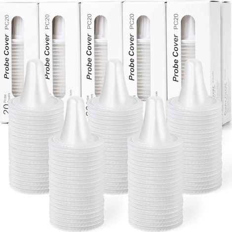 400 Embouts pour thermomètre auriculaire, capuchons filtre sonde, protection hygiénique, compatible Braun (1/5)