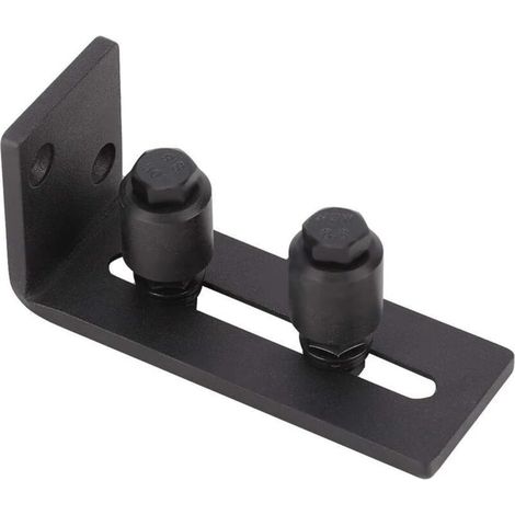 Charnière de Porte Coulissante en Acier Carbone, Rail au Sol Réglable à Double Roulement, Quincaillerie pour Porte de Grange (1/5)