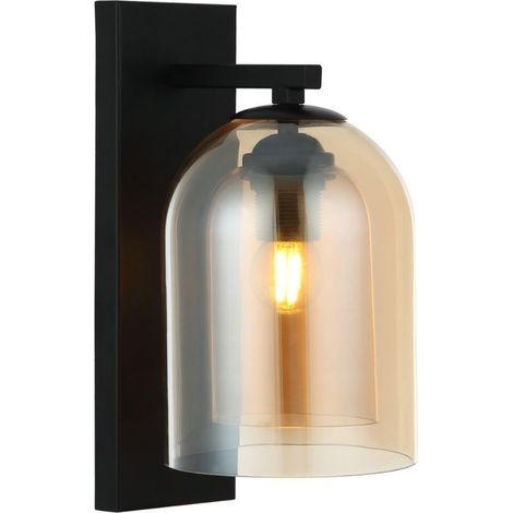 Applique Elaris nero vetro ambra E27 Light Prestige (1/4)