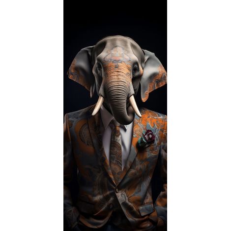 Tableau sur verre synthétique éléphant humain 65x145 cm - Impression sur Verre synthétique - Image HD imprimée sur Verre synthétique - Tableau mural décoratif - Fabriqué en France (1/4)