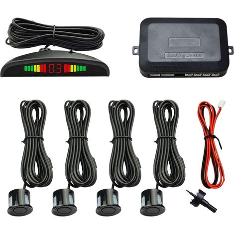 Sistema de marcha atrás para vehículos con CPU de doble núcleo, pantalla LED, aviso sonoro para facilitar el estacionamiento, plástico rojo, distancia de detección más corta. (1/4)
