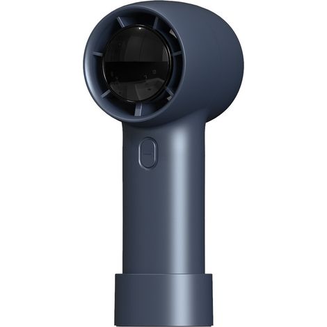 Tragbarer, faltbarer Handventilator mit elektrischer Kältekompression, USB-aufladbar, 3 Windgeschwindigkeiten, LED-Digitalanzeige und Handyhalterung