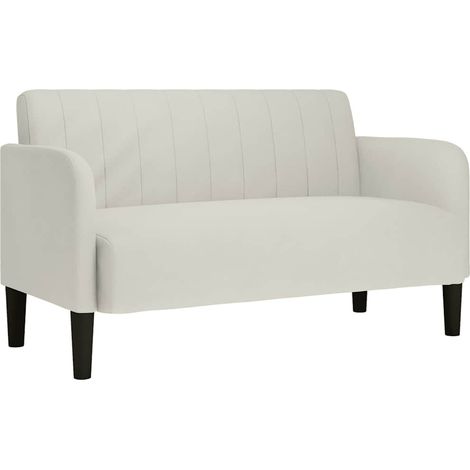 Canapé Sofa causeuse crème 109 cm velours (1/5)