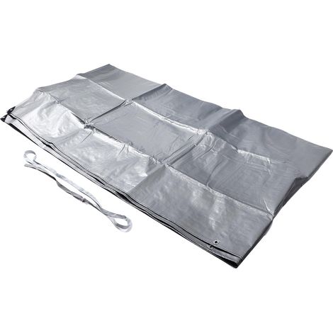 Bâche polyéthylène épaisse double face argentée imperméable isolant thermique anti-UV anti-déchirure polyvalente largeur 4m/13.12ft longueur 6m/19.69ft (1/5)