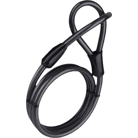 XEPHO Câble antivol, 1.2 mètres, en Acier, à Boucles, Ø 10 mm, pour vélo, Moto, Meubles de Jardin, Noir