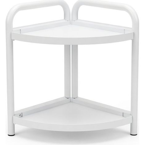 Étagère d'angle au sol pour salle de bain blanc amélioré