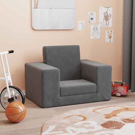 Canapé-lit pour enfants Anthracite Peluche douce (1/5)