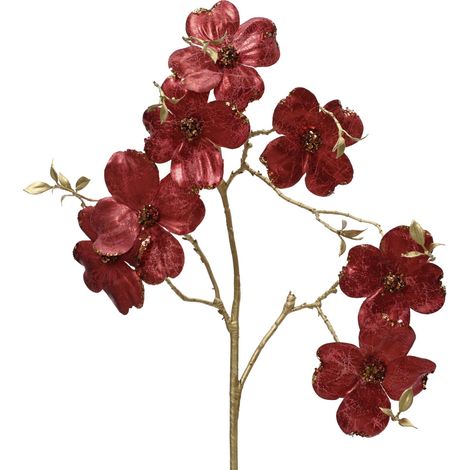 Everlands Weihnachtsdeko Blume 24 x 3 x 90 cm rot