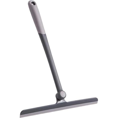 Raclette de nettoyage pour porte vitrée de salle de bain, outil de nettoyage à poils souples en plastique silicone (noir) (1/4)