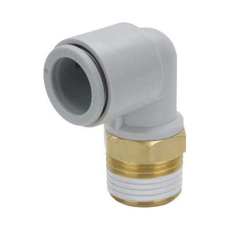 Adaptateur fileté coudé SMC KQ2 vers Enfichable, 12 mm R 1/4 Mâle