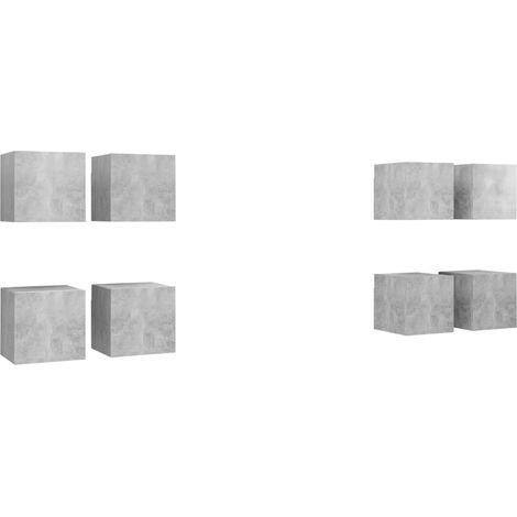 Maison Exclusive - TV-Wandschränke 8 Stk. Betongrau 30,5x30x30 cm