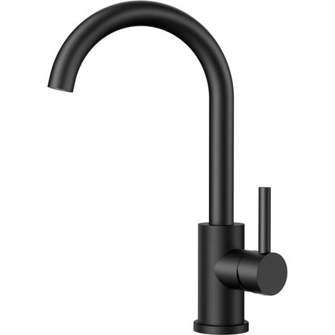 Robinet Cuisine Noir, Mitigeur Cuisine Pivotant à 360, Acier Inoxydable, Monolevier pour 1 Trou (1/5)