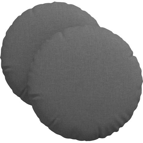 Maison Exclusive - Sitzkissen 2 pcs Dunkelgrau Ø40 x 13 cm Stoff
