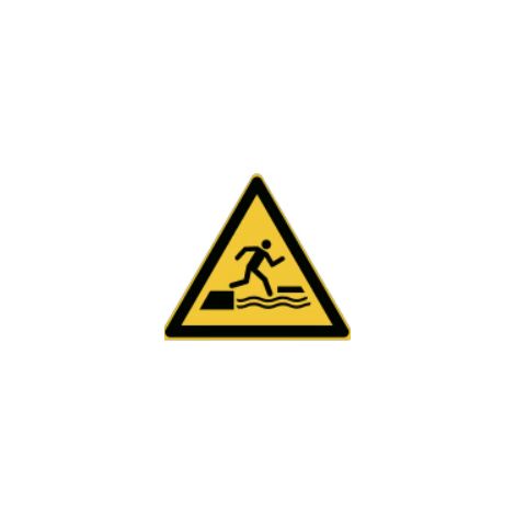 Cartelli ISO 7010 "Pericolo attraversamento su piattaforme galleggianti" - W068 - Numero Pezzi: 10 pezzi - Misura: 50mm x 50mm