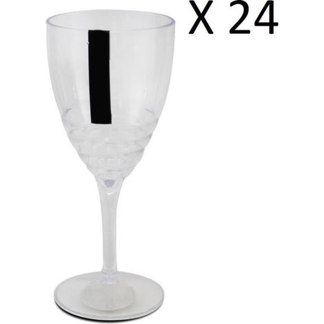 Lot de 24 verre à liqueur, verre à pied, verre dégustation - Diamètre 9 x Hauteur 20.5 cm -JUANIO (1/3)