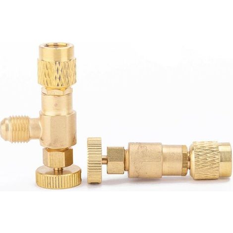 2 Pièces Vanne de Refroidissement de Climatisation Soupape de Sécurité R410A R22 Soupape de Sécurité Liquide Adaptateur pour Vanne de Régulation de Réfrigérant pour Vannes de Débit de Climat