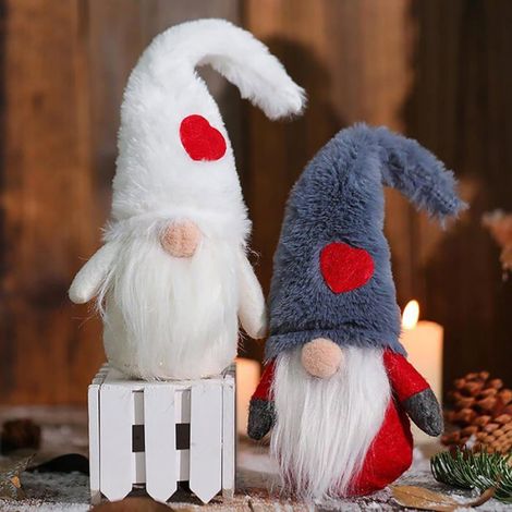 GNOME de Noel, 3Pcs, 29cm, Père Noël, Lutin de Noël, Peluche Elfe Décoration pour Cheminée, Halloween, Thanksgiving (1/4)