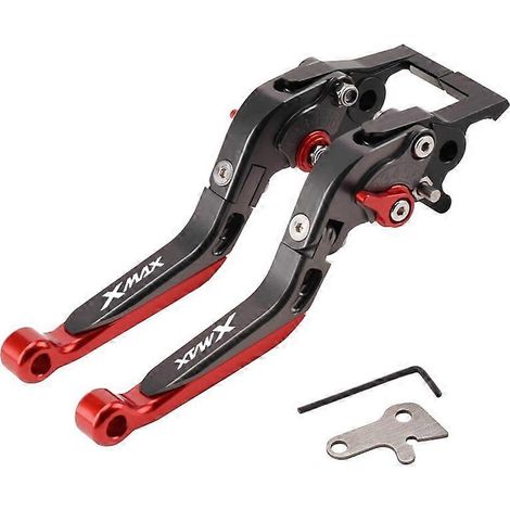 Convient aux Yamaha XMAX300/125/250 de 18 à 24 ans : guidon de frein modifié avec klaxon de stationnement et frein à main (modèles 23 à 24, rouge titane). (1/5)
