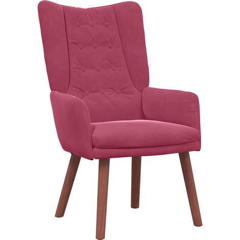 Fauteuil de Salon,Chaise,Fauteuil relaxant Rouge bordeaux 63 x 67 x 94 cm Velours CFW669378 (1/5)