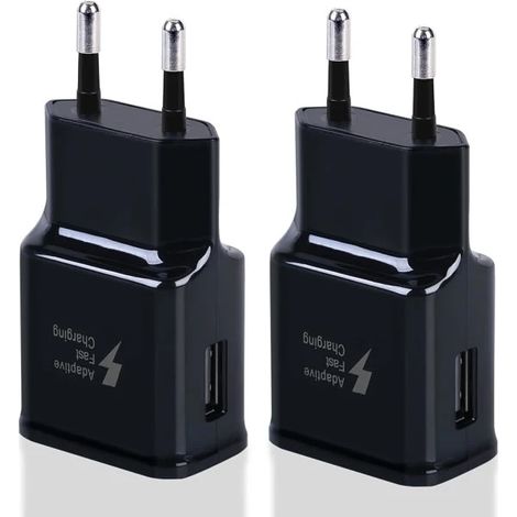 Lot de 2 adaptateurs de charge rapide USB universels pour Samsung et iPhone (1/2)