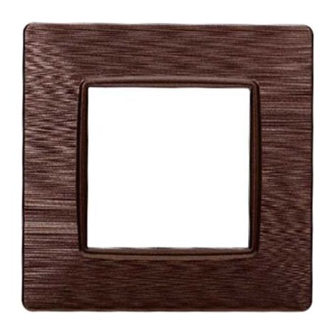 Plaque compatibles Vimar Plana 2 modules plastique couleur bronze satiné Ettroit EV85210