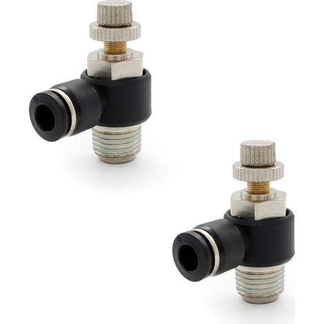 6mm pneumatic fittings, 1/4" air flow regulator, with push-in connection and external thread valve quick connector, for pneumatic tools (1/5)