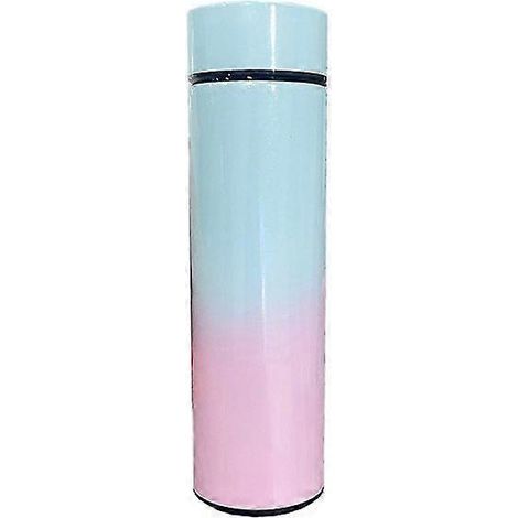Gourde isotherme à double paroi avec affichage LED de la température, partie supérieure violette et partie inférieure bleue, partie supérieure verte et partie inférieure rose. Couleurs : violet, vert (1/5)