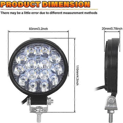 Auxtings 1-10PCS Projecteur LED 18W 42W 48W Spot 12V 24V pour moto, camion, bateau, tracteur, remorque, tout-terrain (1/5)