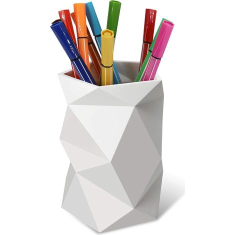 Stylo et porte-crayon en silicone au design créatif (blanc) (1/5)