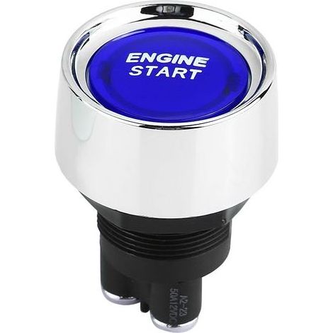 Interrupteur à bouton-poussoir 12 V-24 V 50 A pour démarrage de moteur de voiture, démarreur à allumage, LED bleue (1/5)