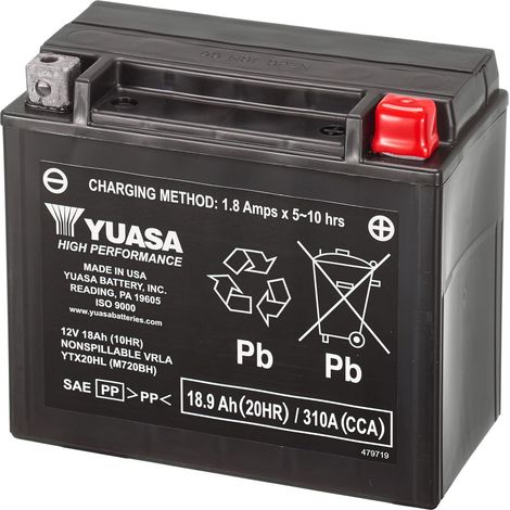 Batterie SLA Yuasa pour moto Harley Davidson 1130 Vrsc V-Rod 2007
