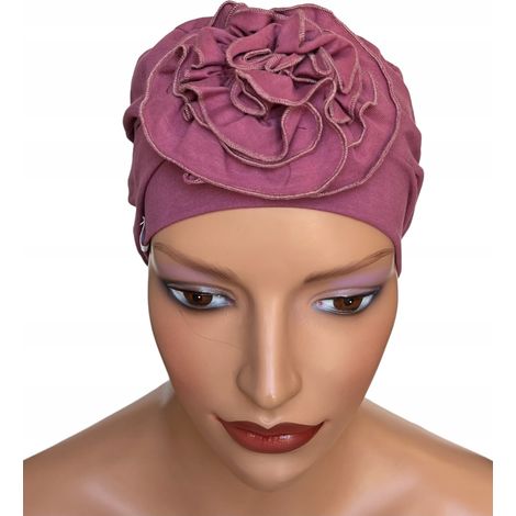 Heather-Turban, Dahlia-Baumwoll-Doppelmütze, auch nach der Chemotherapie (1/5)