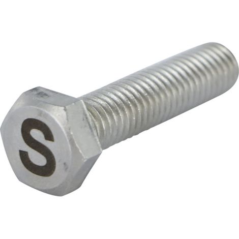 Vis métaux Tête hexagonale TH 8X35 Inox A4 Gravure LETTRE "S"-1 pièce