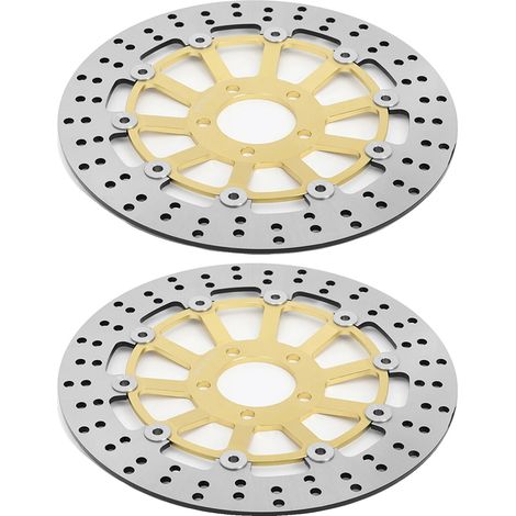 Discos de freno delanteros, alta durabilidad, amplia compatibilidad, color oro ZY (1/2)