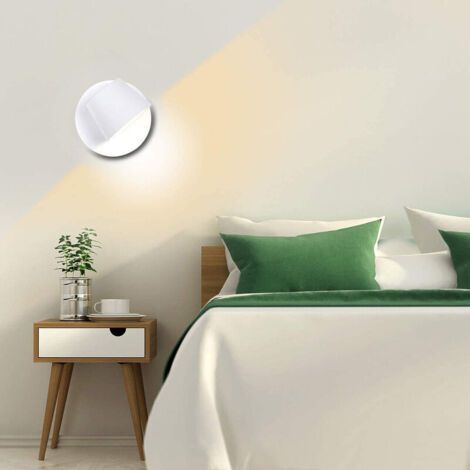 LED-Wandleuchte, moderne minimalistische Nachttischlampe, kreative Wandleuchte, einseitig drehbarer Leuchtenkopf, weißes Gehäuse, warmweißes Licht, einseitige Beleuchtung, 5 W (1/4)