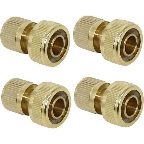 Raccord d'Arrosage 19 mm (3/4") en Laiton, Rapide Raccord Connecteurs pour Tuyau d’arrosage dans Le Jardin(4PACK) (1/5)
