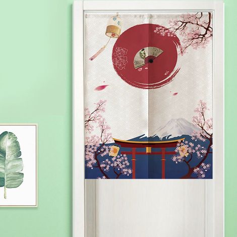 Rideau demi-porte style japonais pour chambre d'enfant, cuisine, magasin ou restaurant, 85 x 120 cm (1/5)