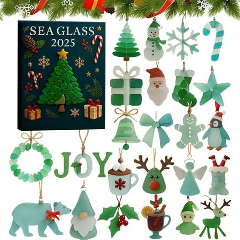 Calendrier de l'Avent, collection de pendentifs 2D bleus, décorations de Noël en gros pour 24 jours – pour les mères, les femmes, les hommes, la maison, le bureau (1/5)