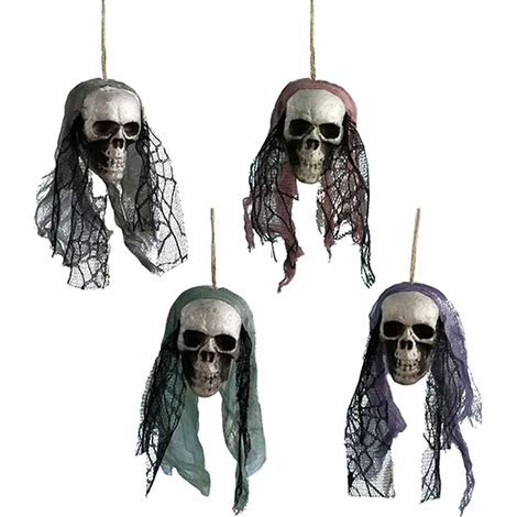 Fantôme Suspendu - Décoration Halloween Extérieure - Pour Jardin Porche Fenêtre - 36 cm Avec Corde - Lot de 1 (1/5)